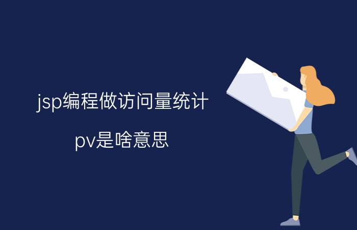 jsp编程做访问量统计 pv是啥意思？